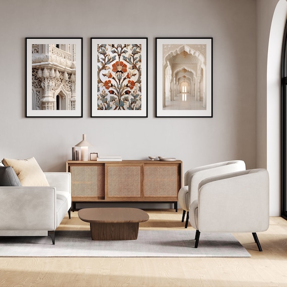 Vintage India Gallery Wall Set of 3 , Indian Wall Art, Indian Palace Art, Printable Indian Art , Indian Photography, Indian Architecture