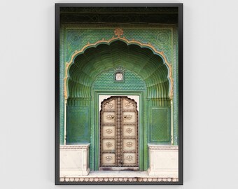 Indian Folk Art, Indian Palace Door, Indian Royal Art , Indian Vintage Art, Indian Wall Art, Indian Palace Mughal Art, Indian Travel Poster