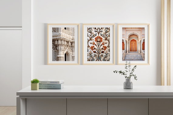 Vintage India Gallery Wall Set of 3 , Indian Wall Art, Indian Palace Art, Printable Indian Art , Indian Photography, Indian Architecture