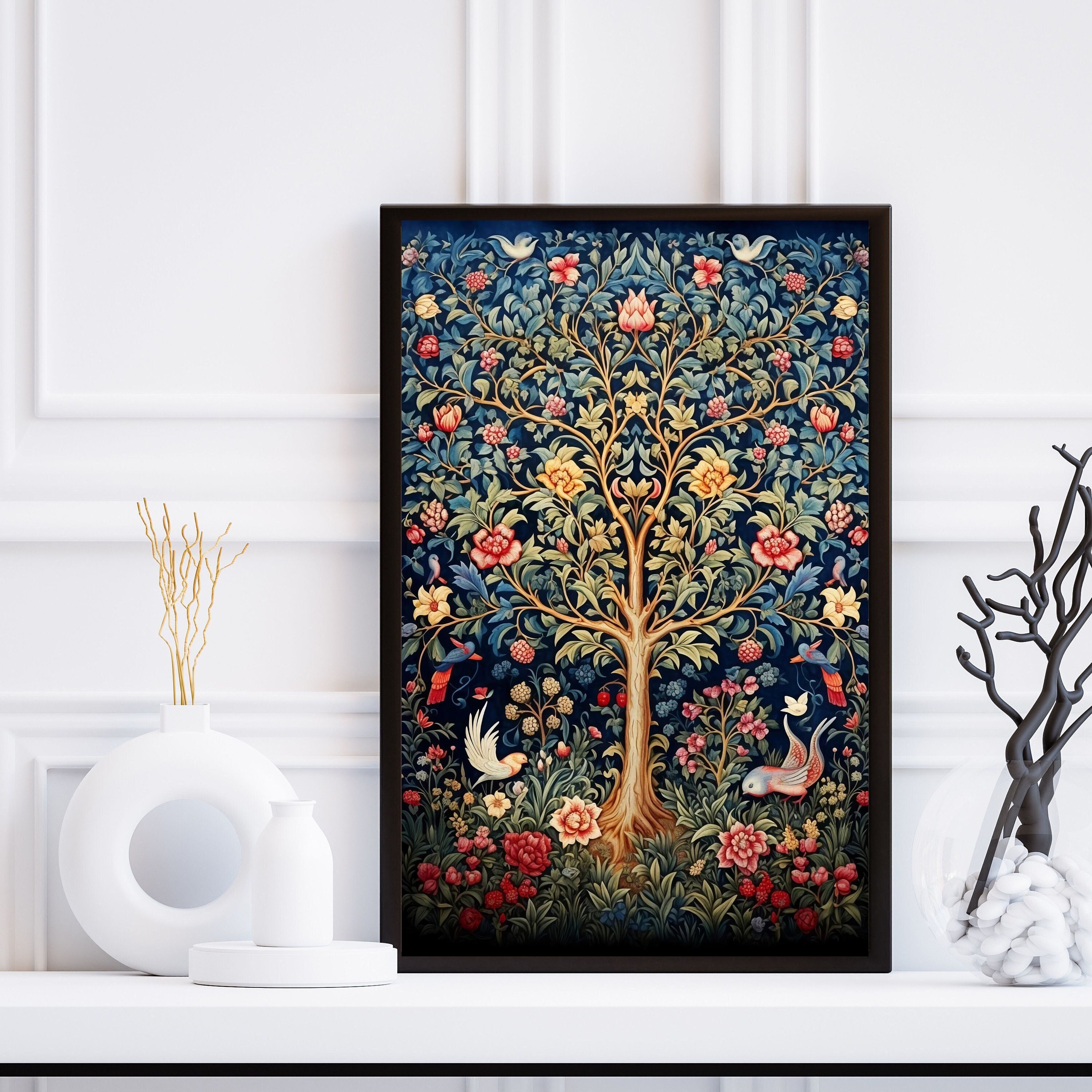 Tree Of Life Wall Art Abstract Framed Modern Artwork Canvas