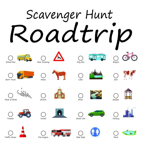 Scavenger Hunt Roadtrip - 2 pages!