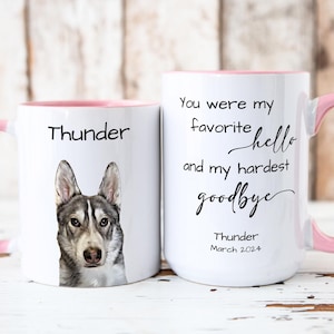 Personalisierter Hund Erinnerungsbecher Haustier Portrait Becher vom Foto Haustier Erinnerungsbecher Sympathie Geschenk für Haustier Verlust Hundeandenken Geschenke Trauergeschenk