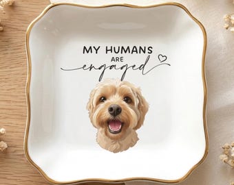 Custom Pet Ring Dish, Personalized Engagement Gift, Dog Cat Wedding Keepsake