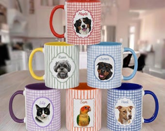 Personalized Pet Mug | Custom Dog Cat Face Cup | Dog Dad Mom Gift