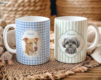 Custom Pet Portrait Mug with Name | Personalized Dog Cat Gift