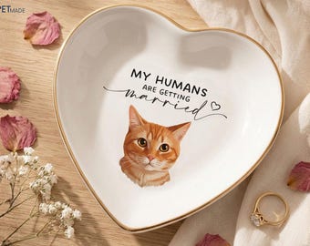 Custom Pet Ring Dish, Personalized Engagement Gift, Dog Cat Wedding Keepsake