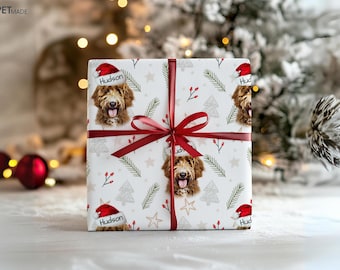 Personalized Pet Christmas Wrapping Paper, Custom Photo Gift Wrap