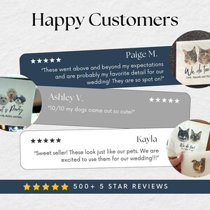 Custom Cat Wedding Napkins, Pet Portrait Cocktail Napkins, Personalized Drink Napkins image 9