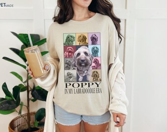 Hunde Gesicht Shirt - Personalisiertes Pet Eras Foto Collage T-Shirt