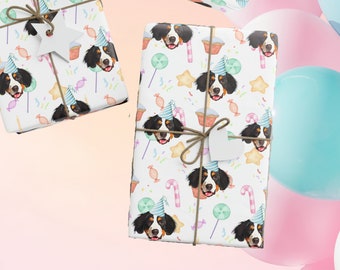 Custom Dog Wrapping Paper Using Pet Photo, Personalized Cat Portrait Gift Wrapping Paper, Cute Dog Birthday Gift Wrap, Happy Birthday Dog