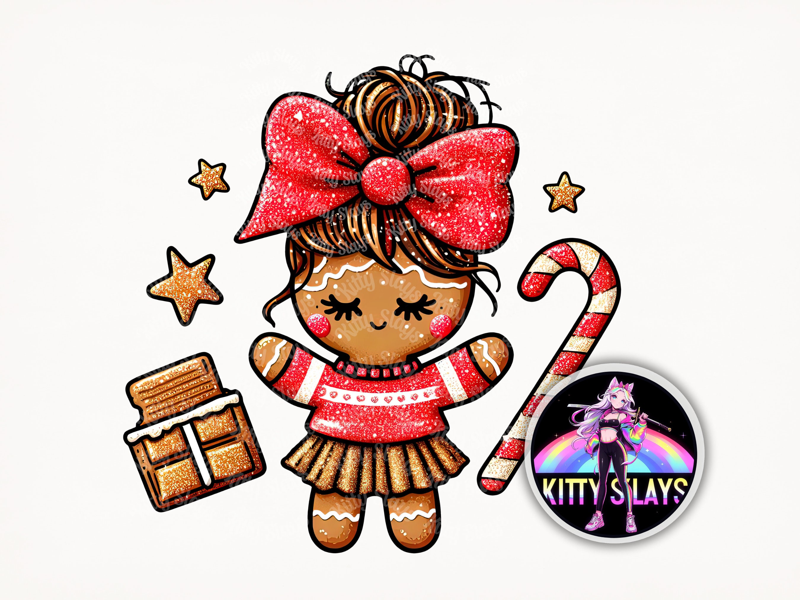 Christmas PNG Clipart, Gingerbread Girl, Xmas Printable, Christmas Vibe