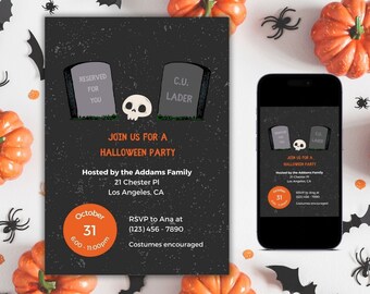 Halloween Party Invitation, Halloween Party Invite, Halloween Costume Party Invitation, Halloween Party Invite