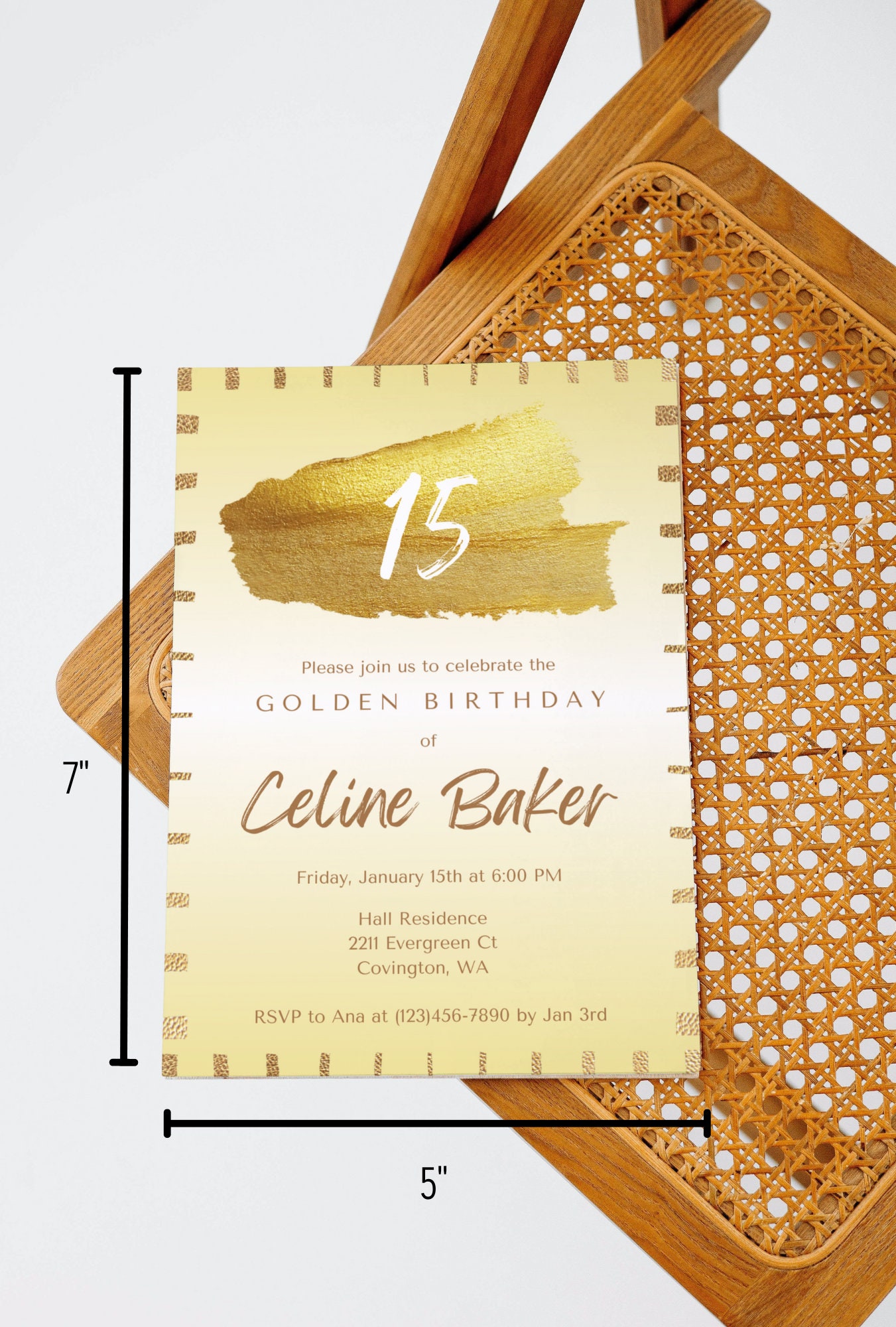 Golden Birthday Party Invitation Birthday Celebration Invite