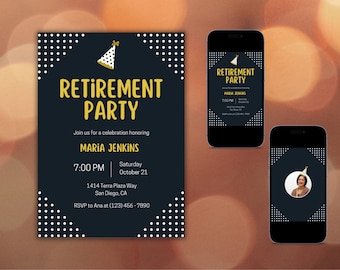 Retirement Party Invitation, Retirement Celebration Invite, Funny Retirement Invite, Canva Template, Printable, Editable