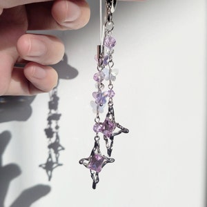 y2k Star Phone Charm | Purple Starry Bag Charm | y2k Key Chain Charm | Butterfly Charm