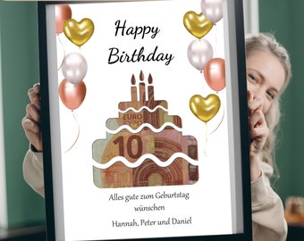 Birthday cake decoration, birthday cake man, cash gift PDF, personalized gift, cash gift balloon, cash gift birthday