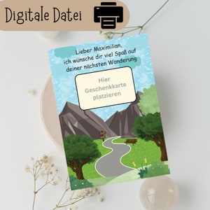 Geschenkkarte Wandern, Geschenkkarte Gutschein, Wandern Geschenk, Wandern berge, Gutschein Wanderung, Gutschein Ausflug, Digital Card