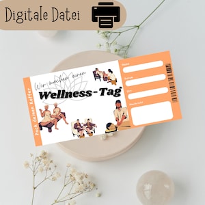Wellness voucher, wellness for couples, print voucher, personalized voucher, gift for girlfriend, wellness gift, wellness card