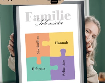 Familie Geschenk, Familie personalisiert, Zuhause Poster, Geschenk Einzug, Zuhause Namen, Einzug Poster, Familie Poster, Familie Deko