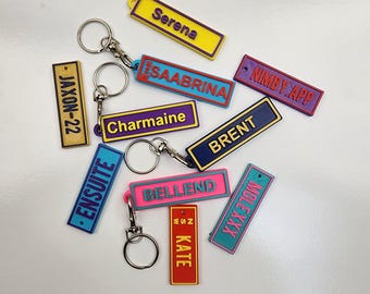 Personalized License Plate Keychain, Custom 3D Printed Key Tag