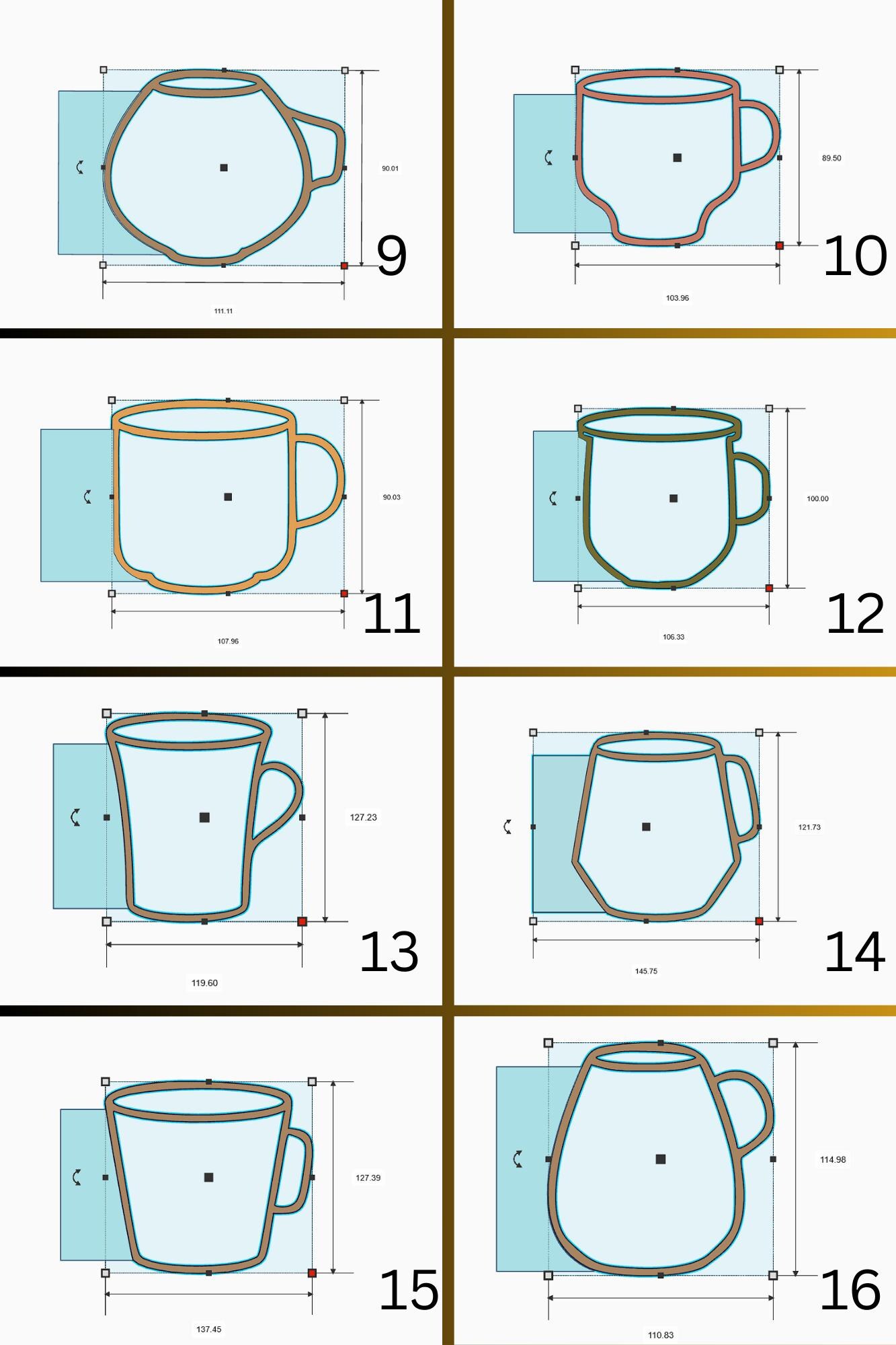 Bubble Mug Rib Template 30-piece Mug-shaped Pottery Rib Set, Durable Plastic Clay Tools for ...