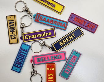 Personalized 3D Printed License Plate Keychain – Custom Number Tag, Mini Car Plate Keyring, Gift for Him Her, Custom Text