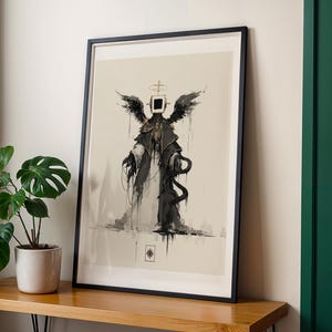 Poster opaco "The Maw of Saints Rain Dark Aesthetic", arte murale gotica, arredamento unico per la casa, regalo per gli amanti dell'arte, arredamento audace per la stanza