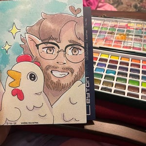 Custom watercolor commission/anime/caricature