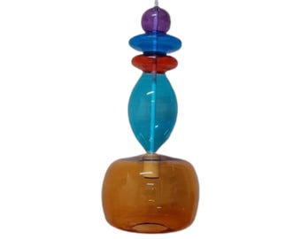 Hand Blown Multicolor Glass Pendant Light, Borosilicate Pyrex Glass