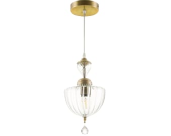 Mundgeblasenes Glas Pendelleuchte, Kristall-Tropfen, Handwerker-Beleuchtung