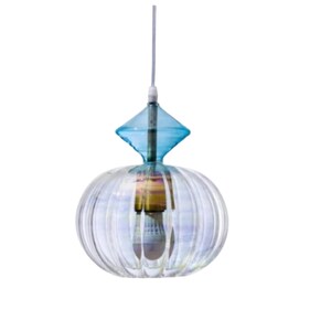Blown glass pendant light set of 3, blue glass pendant light, rainbow glass pendant light, kitchen island glass fixture