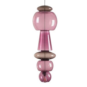 Hand-blown multi-colored tall glass pendant light, artistic handmade decor for vibrant modern interiors, Lighting Glass Art,Colorful Pendant