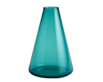 Handblown Turquoise Glass Cone Vase – Egyptian Art Decor