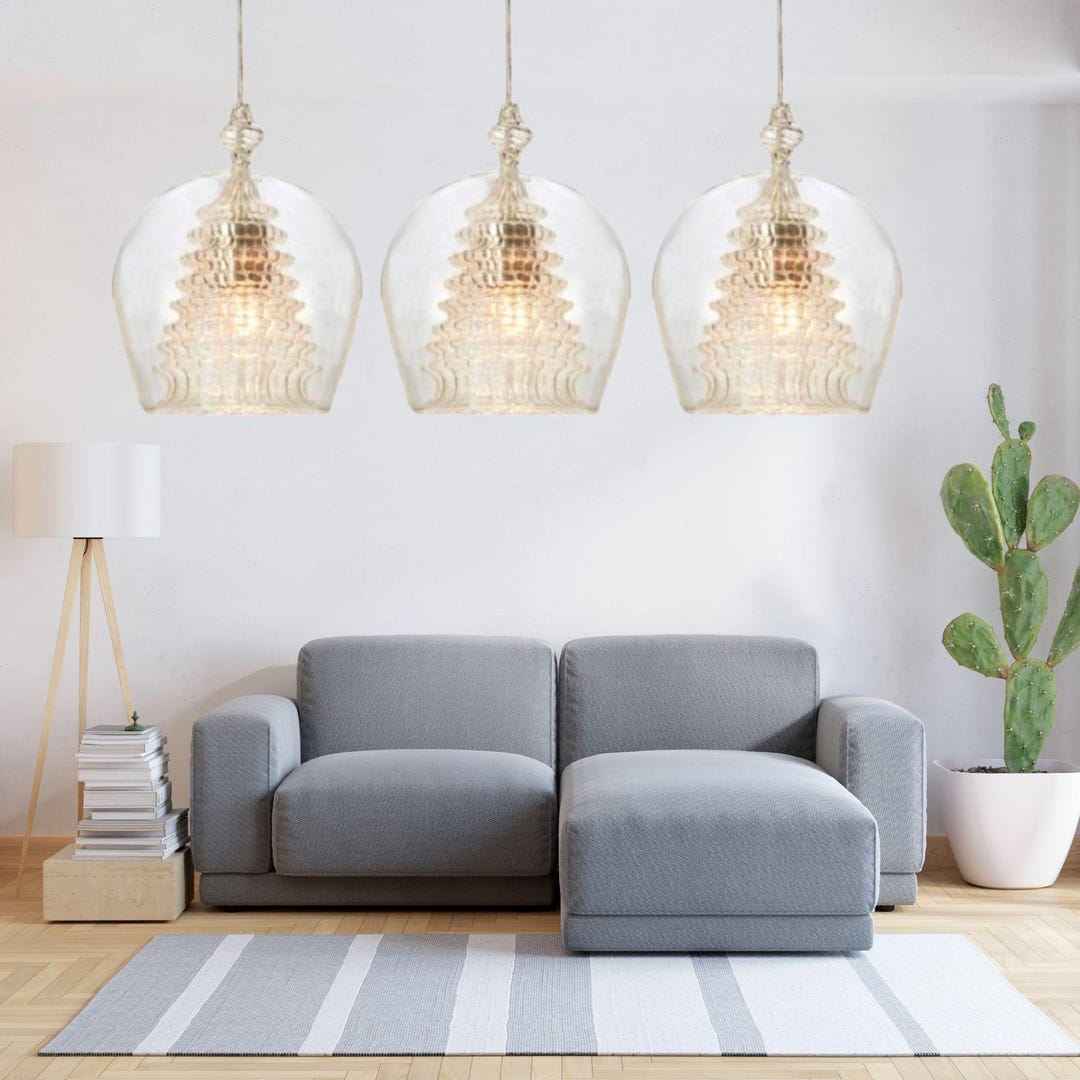 Handmade Double Glass Pendant Light, Modern Blown Glass Lighting - Etsy