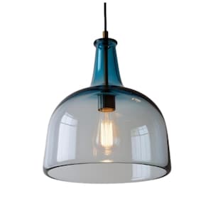 Gradient Turquoise Glass Pendant Light Shade – Modern Handcrafted Ceiling Lamp Cover – Blown Glass Lighting – Lighting Glass -Unique Pendant