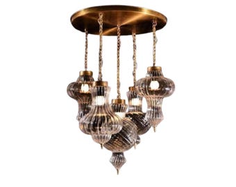 Hand Blown Glass Pendant Chandelier, Modern Egyptian Lighting
