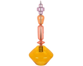 Handmade Multicolor Stained Glass Pendant Light – Boho Oriental Lamp