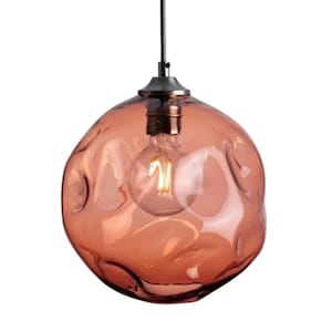 Rose Wavy Glass Pendant Light, 15cm, Handmade Boho Ceiling Lamp, Handmade blown glass, glass Lighting, Pendant glass Lighting, Unique Light