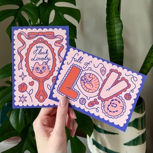 Kitty Valentines -Postcards A6