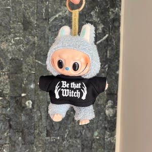 Labubu Clothes for Halloween, Premium Labubu Clothing, Spooky season clothes for labubu dolls 16-20cm, Bruja Be That Witch, Boo-bubu Tshirt