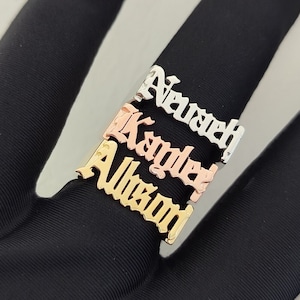 Custom Gothic Name Ring, Personalized Old English Ring, Birthday Gifts, Gold Filled Silver Ring, Nameplate Ring, Gift For Mom, Gifts For Her