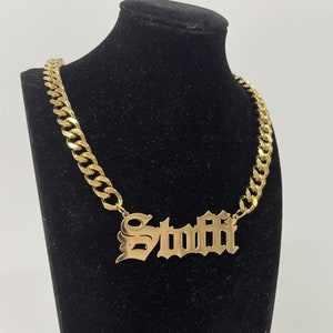 Custom 8MM Thick Cuban Chain Name Necklace For Women Men, Nameplate Necklace, Custom Necklace, Personalized Necklace, Birthday Gift For Her