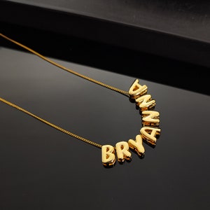 Personalized 3D Bubble Letter Necklace, Custom Name Necklace, Handmade ...