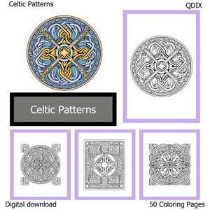 Celtic patterns coloring art - 50 pages