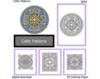 Celtic patterns coloring art - 50 pages
