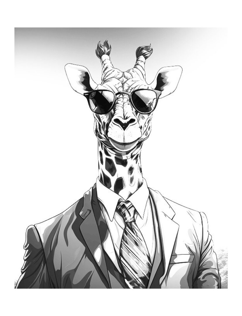 Wildly Dapper Coloring Book of Animals in Suits 50 Pages of Etsy