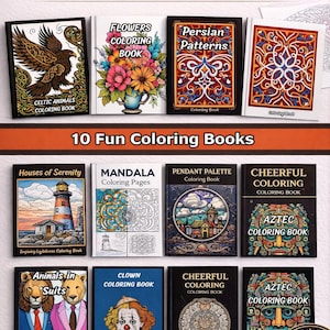 Pacchetto di libri da colorare: 10 libri - 500 pagine (più 2 libri bonus)