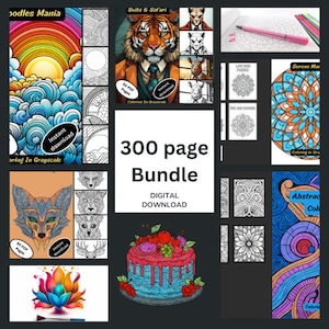 Over 300 pages Bundle: Awesome Coloring Book Bundle - 6 Books with up to 50 Pages each