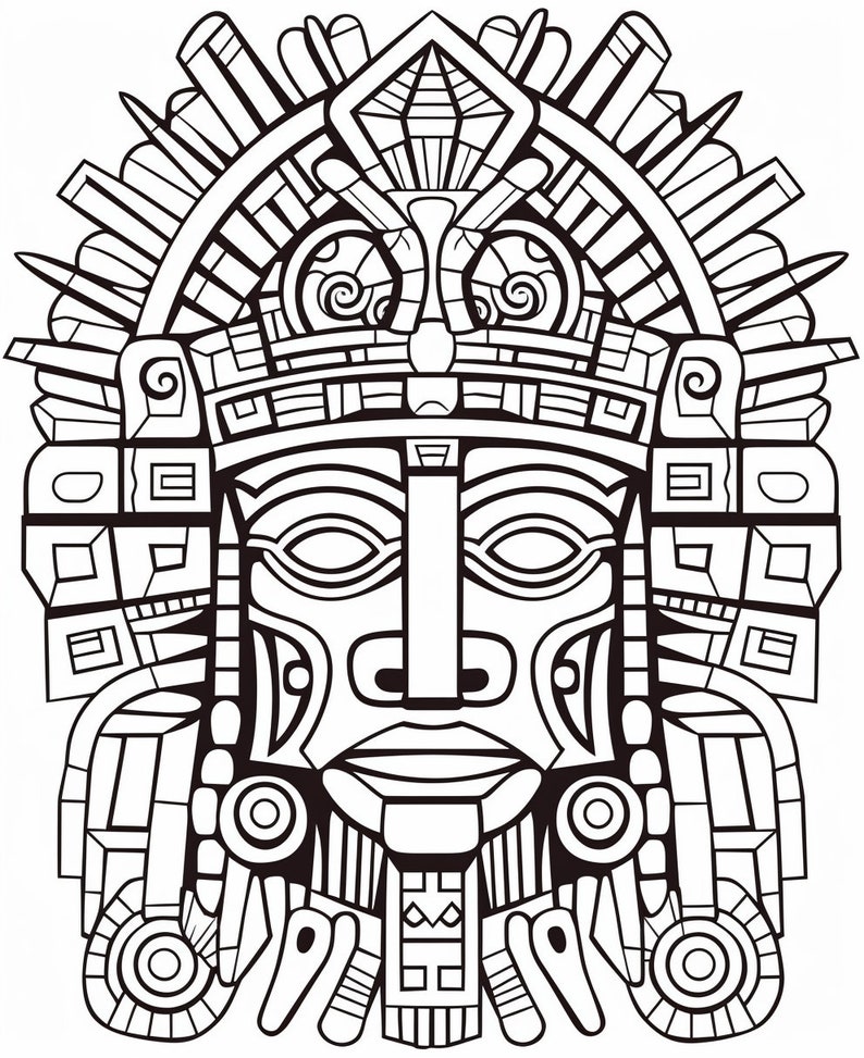 Aztec Coloring Book 2 - Etsy