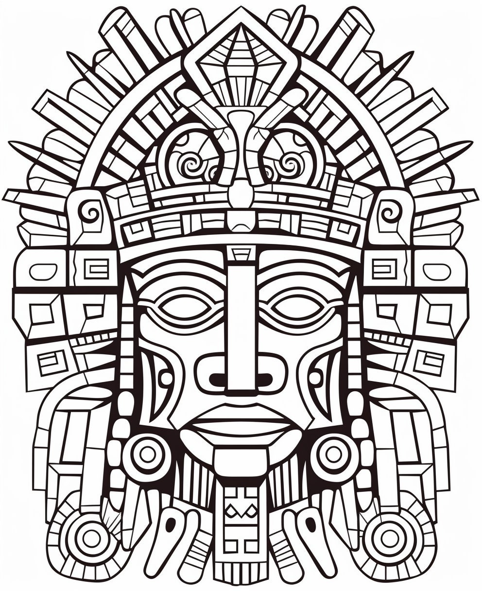 Aztec Coloring Book 2 - Etsy